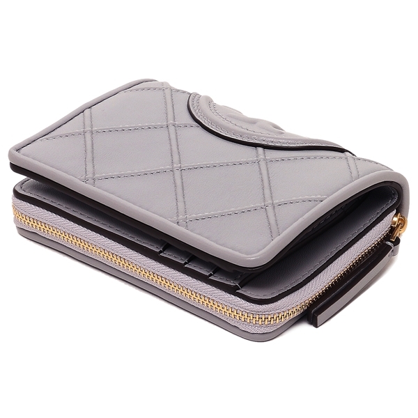 トリーバーチ 二つ折り財布 フレミング ミニ財布 グレー レディース