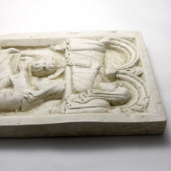 イタリア製 石膏 レリーフ アンティーク調 壁掛け 聖母マリア 聖母子像