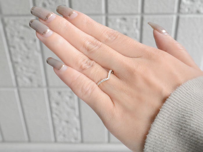 プラチナ レディース リング ダイヤモンド 指輪 プラチナ900 V字リング