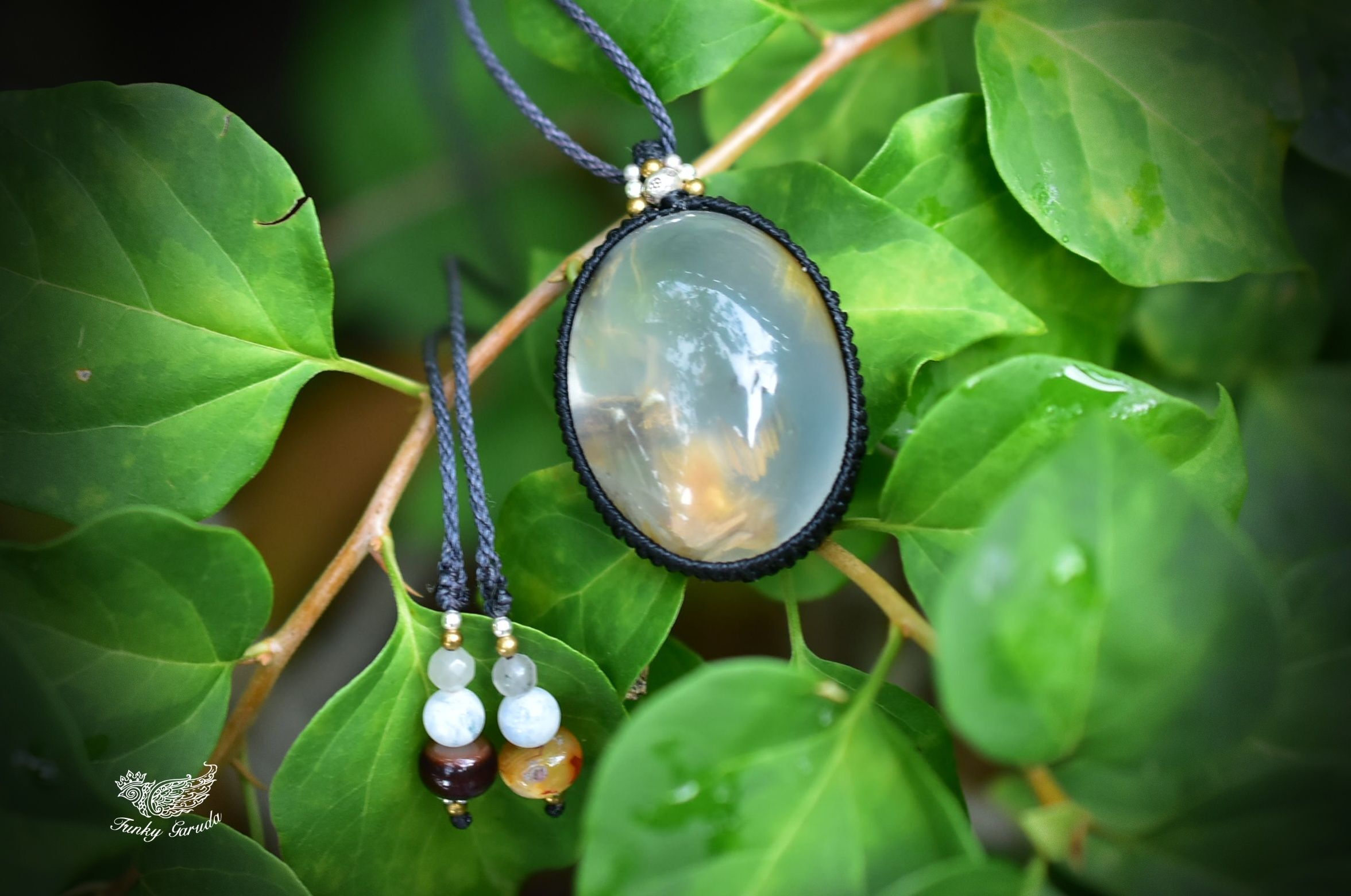 天然石】【ハンドメイド】柔らかな景色☆中粒☆ホワイトスモーキー