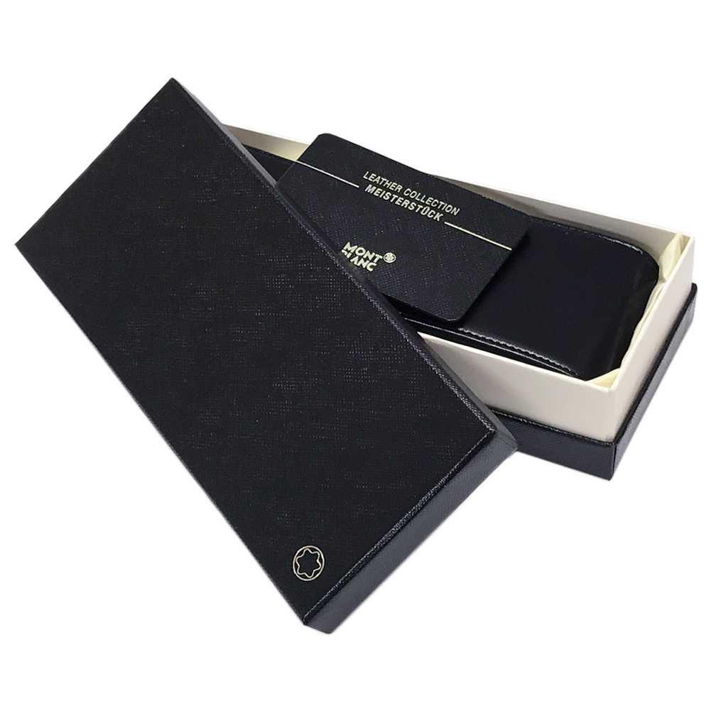未使用】MONTBLANC 14313 レザー ペンポーチ 3本用 ブラック