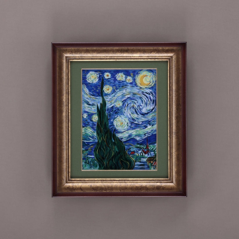 油彩画 星月夜の道 約40x50cm 油彩画 星月夜の道 約40x50cm 油彩画