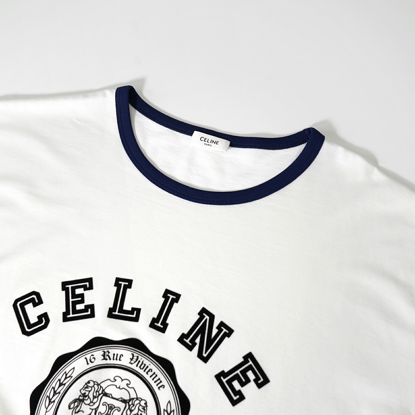 CELINE ロゴ Tシャツ ホワイト Celine Celine Logo-Print Cotton