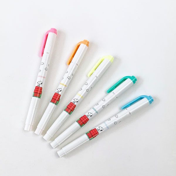 スヌーピー マイルドライナー5色セット 蛍光ペン マーカー ペン 筆記