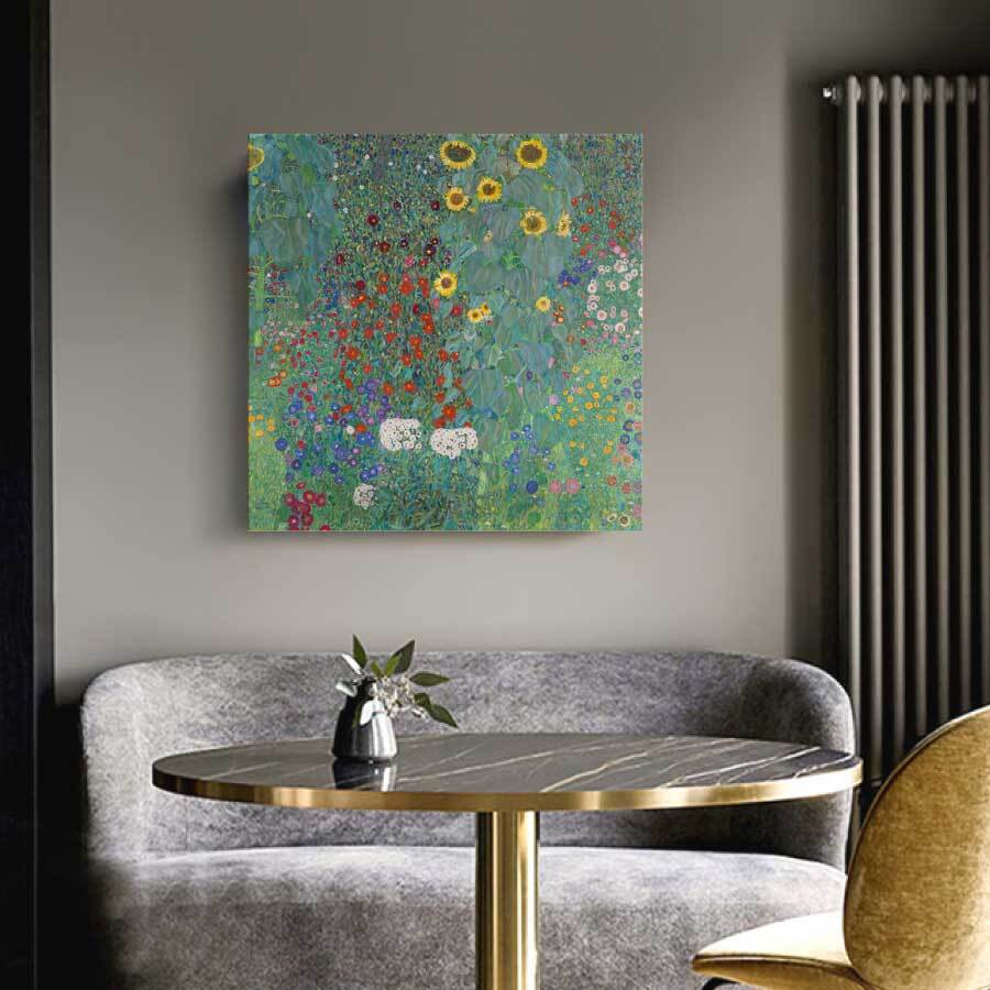 グスタフ クリムト ヒマワリの咲く農家の庭 名画 絵画 60cm×60cm