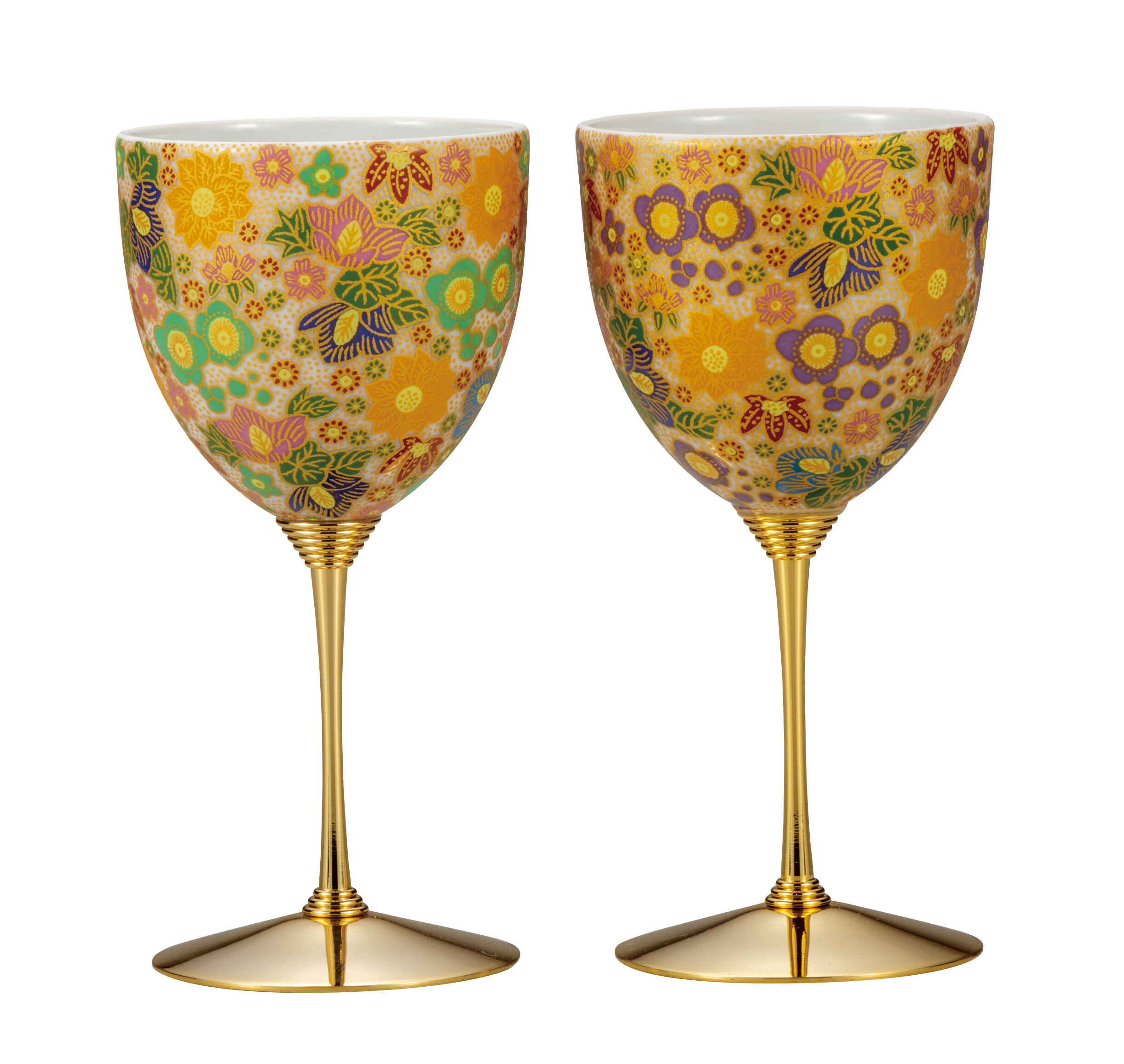 未使用 九谷焼 ワイングラス ワインカップ 2客セット 酒器 グラス 伝統