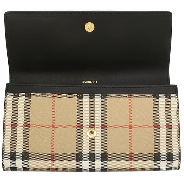 バーバリー 長財布 ブラック ベージュ レディース BURBERRY 8057972