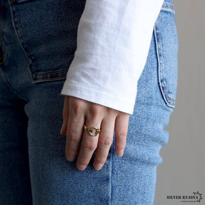 ベルトリング ゴールドリング ホースシュー 指輪 18KGP ゴールド