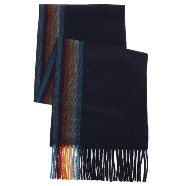 ポールスミス マフラー マルチストライプ ネイビー メンズ レディース