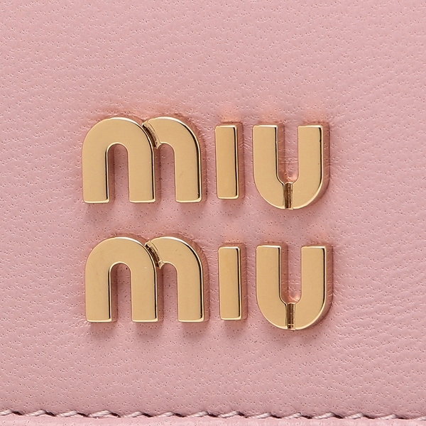 ミュウミュウ 二つ折り財布 マテラッセ ピンク レディース MIU MIU