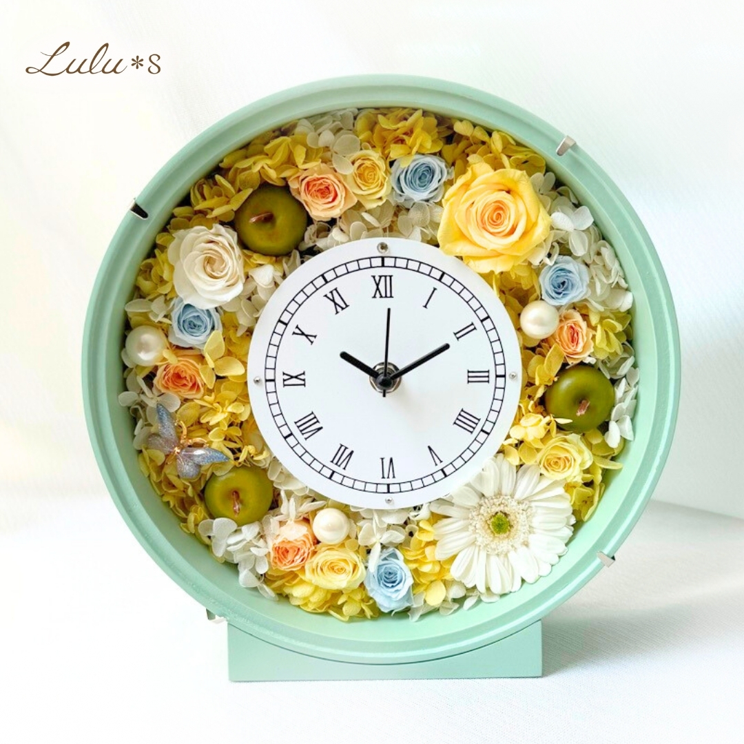 イングリッシュガーデン グリーン ホワイト ローズ 花時計