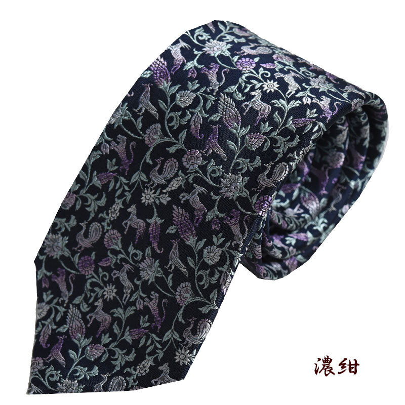 ネクタイ 西陣織 高級 シルク100% 花唐草 縁起物 孔雀 馬 おしゃれ