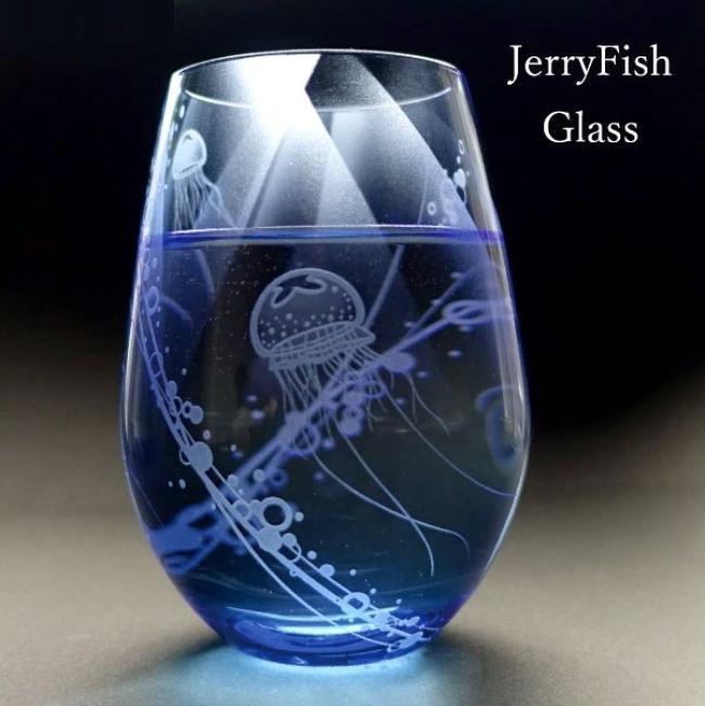 クラゲ 海月 グラス 日本製 サンドブラスト 彫刻 おしゃれ フリー