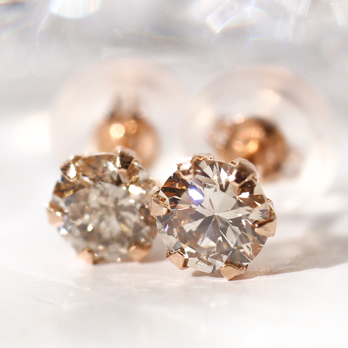 Pt 天然ダイヤモンド0.20ct ！ シンプル6本爪ピアス 6本爪ダイヤピアス |