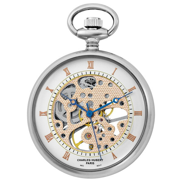 チャールズヒューバート 懐中時計 手巻き 機械式 チェーン 42mm