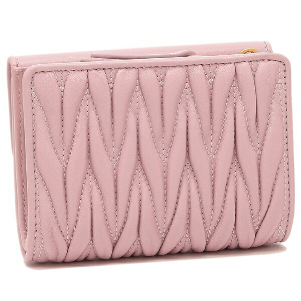 ミュウミュウ 三つ折り財布 マテラッセ ミニ財布 ブラック レディース