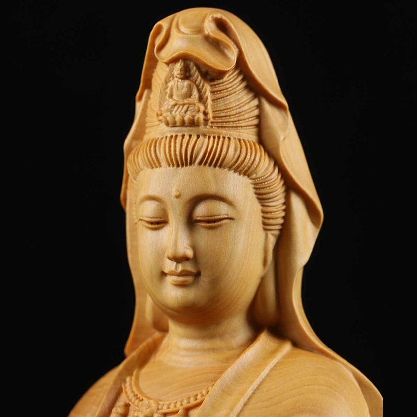 観音様 25cm 観音菩薩 白衣観音 観世音菩薩 観自在菩薩 六観音 立像