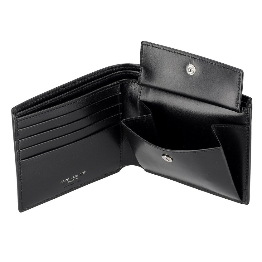 未使用】イヴサンローラン 長財布 二つ折り 札入れ 小銭入れ無し 金黒