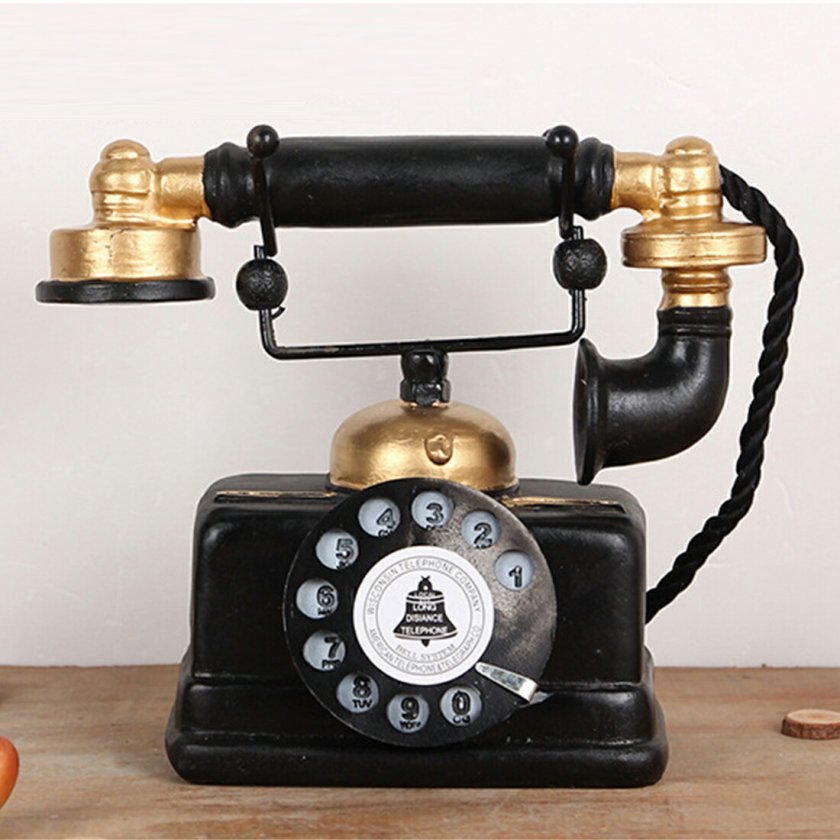 レトロ 黒電話 模型 オブジェ ヨーロッパ風 ヴィンテージ インテリア