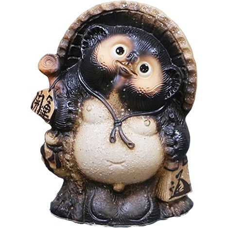信楽焼 狸庵 縁起物 たぬき置物 昭和レトロ 美品 35cm 信楽焼 狸庵