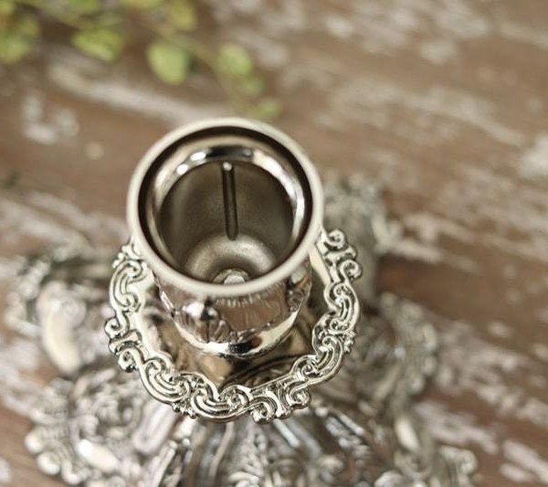 アンティークシルバー 1灯 キャンドルホルダー テーパー用 フレンチ