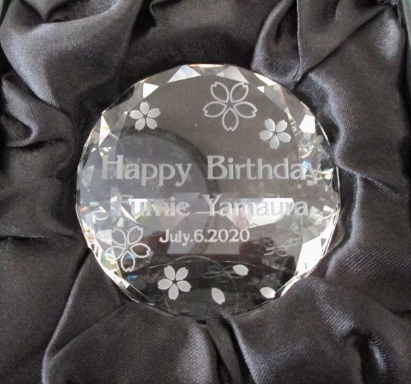 退職記念 周年記念 プレゼント クリスタル ペーパーウェイト DW-11