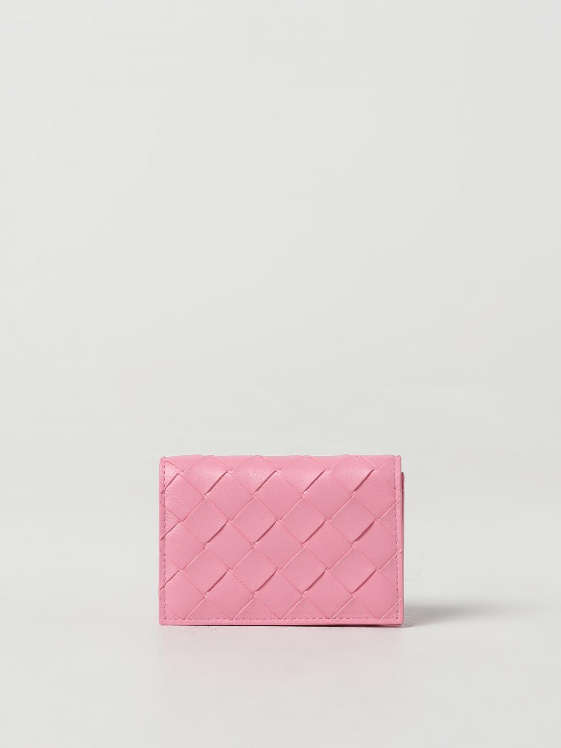 Bottega Veneta Cassette business card holder in woven nappa - Pink
