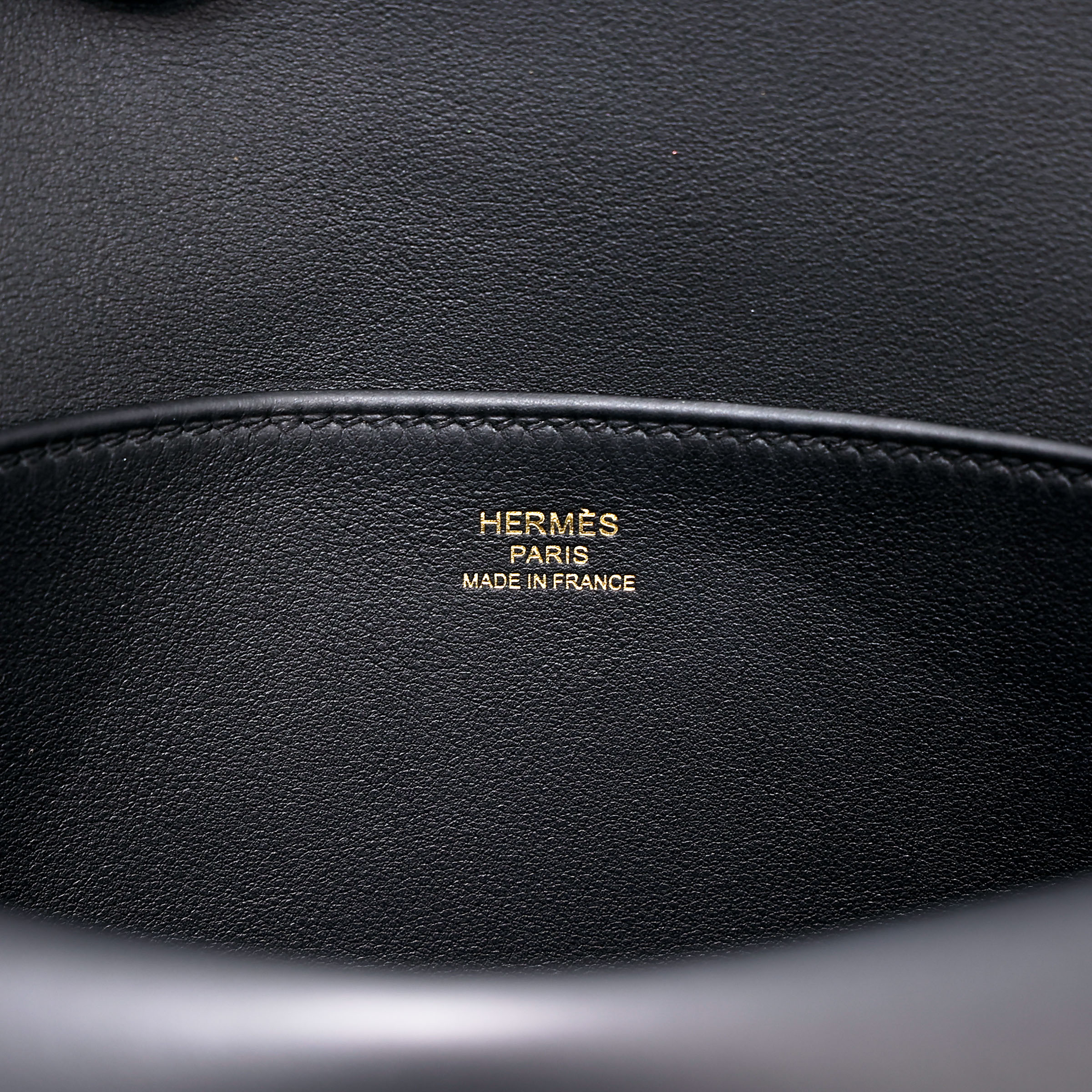 Brand New ( Rank N ) HERMÈS Halzan Mini Black (89) Swift Gold