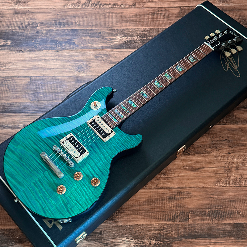 Gibson Custom Shop Tak Matsumoto DC Standard Flame Top Aqua Blue