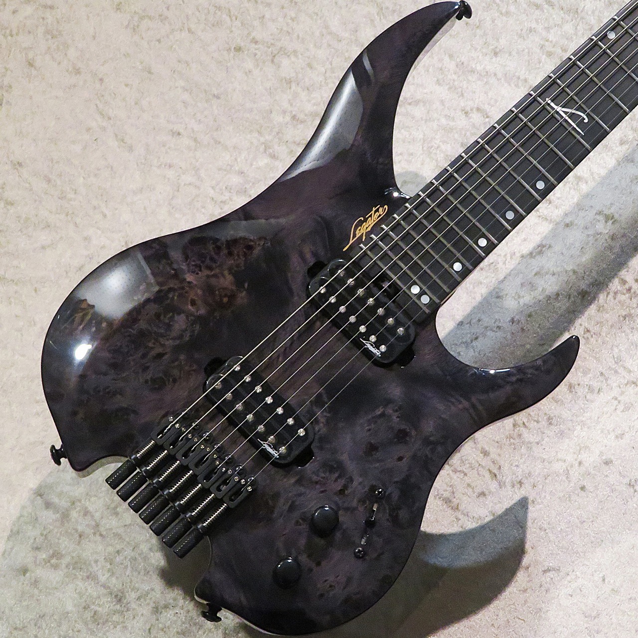 Legator 7弦エレキギターEMG搭載杢目メタルアクティブ