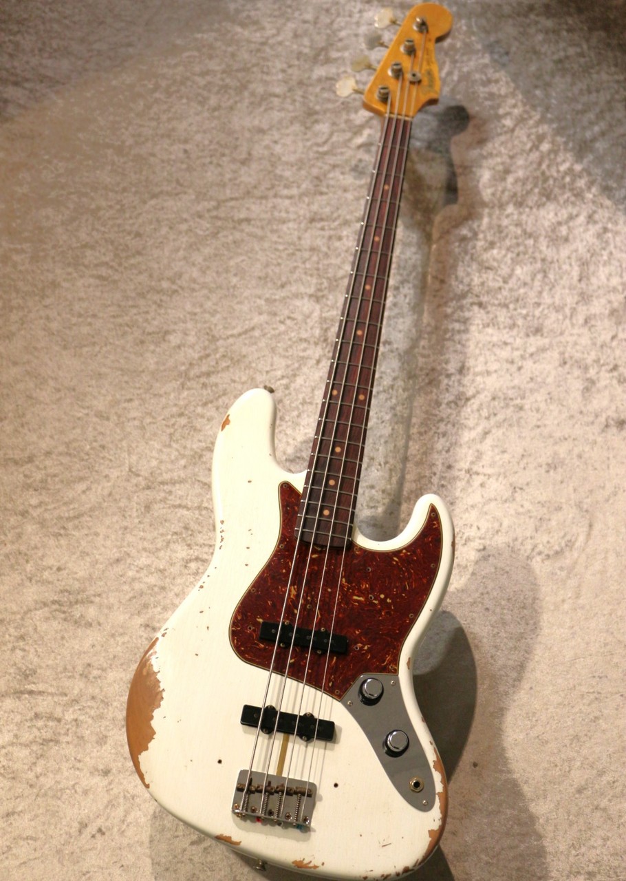 Fender Custom Shop 1961 Jazz Bass Heavy Relic -Aged Olympic White