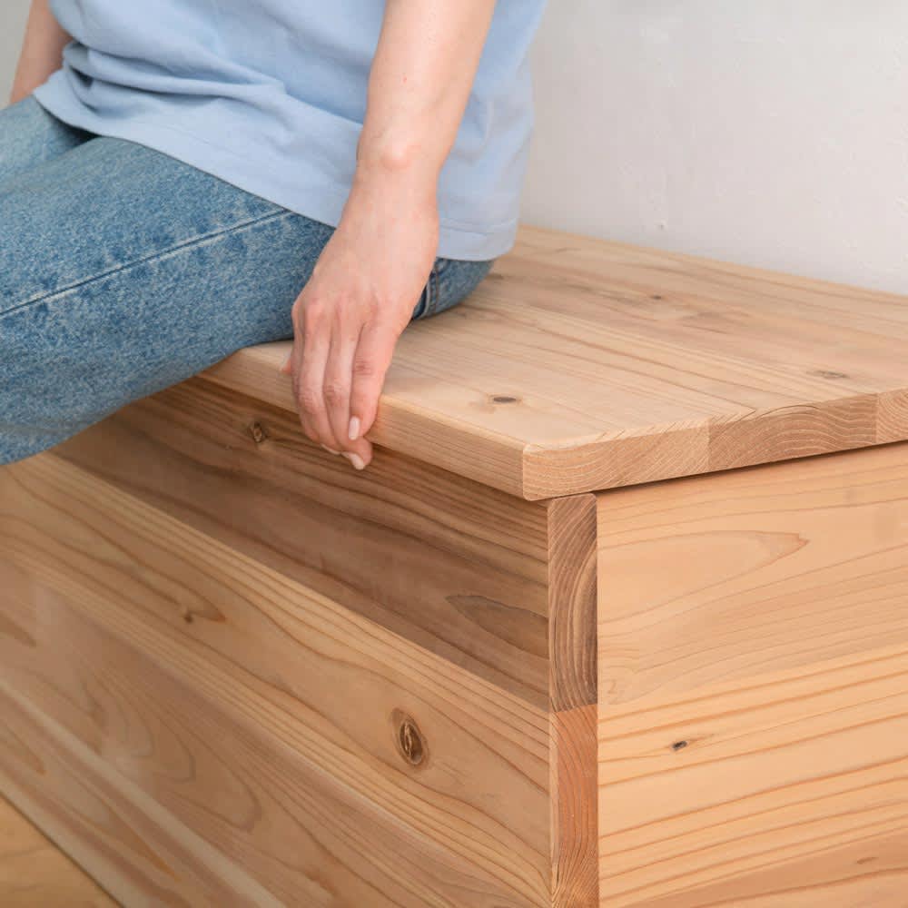 杉天然木のたっぷり収納ベンチ 幅120cmタイプ 通販 - ディノス