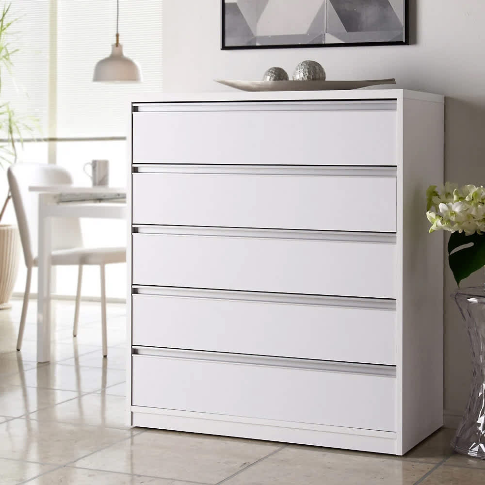 気軽に動かせる隠しキャスター付きワイドクローゼットチェスト 幅90cm