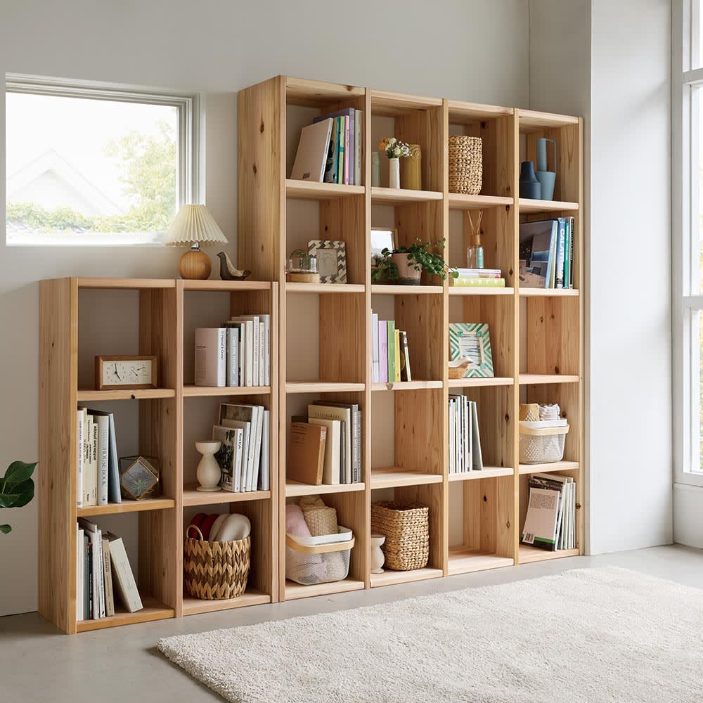 杉 オープンシェルフ 3×2 自然素材 無垢材 【公式通販】