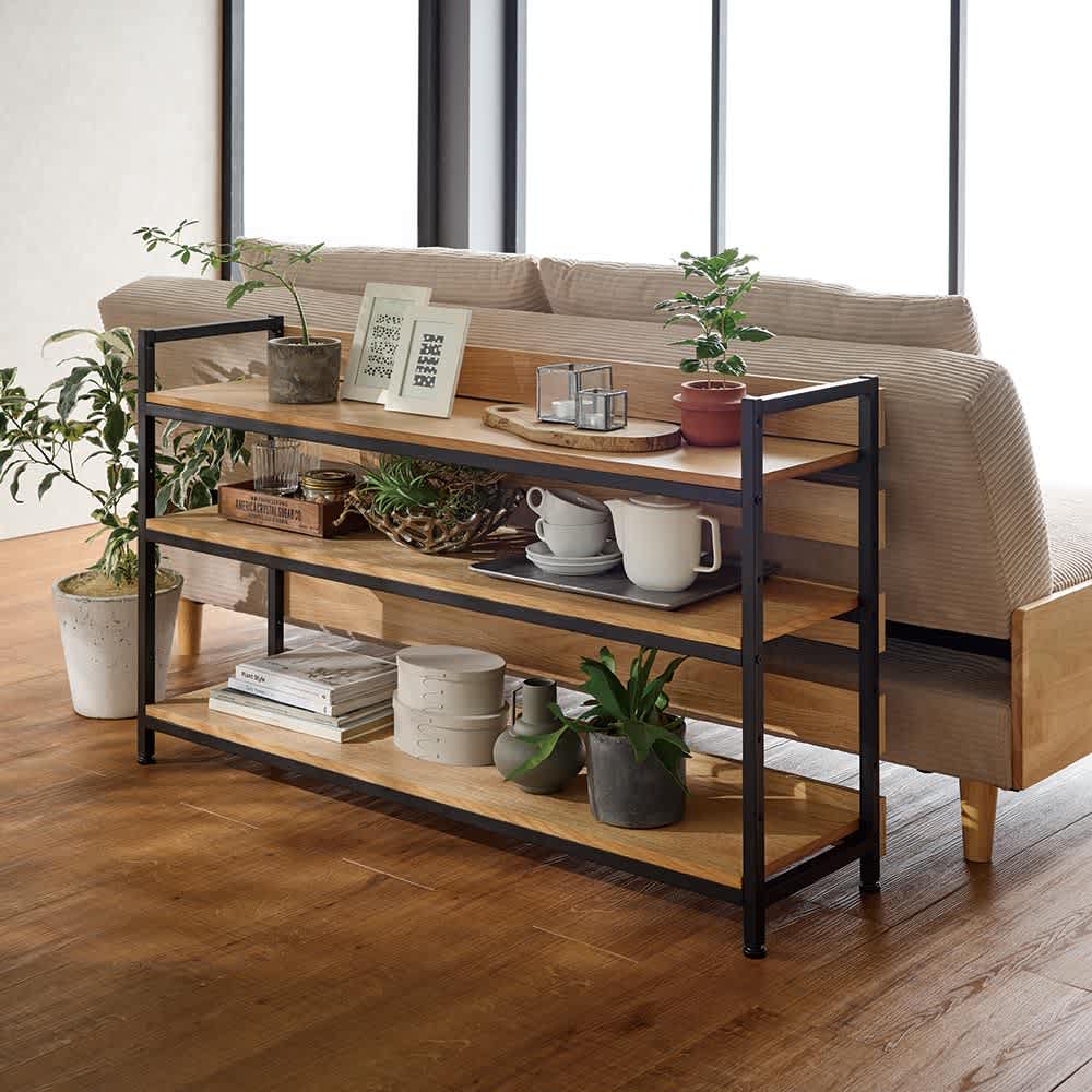 オーク棚板ディスプレイシェルフ 幅91cm高さ85cm 通販 - ディノス