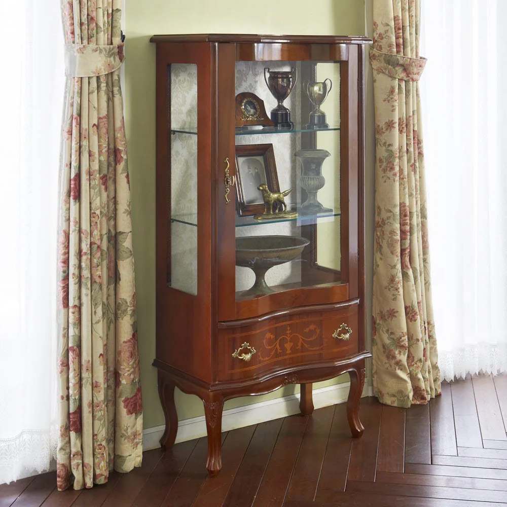 イタリア製 象がんシリーズ ガラスキャビネット 高さ120.5cm 通販