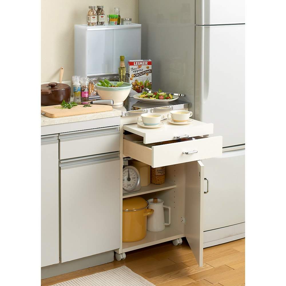 幅44.5奥行55cm］ ステンレス天板隙間収納 扉タイプ 完成品 日本製