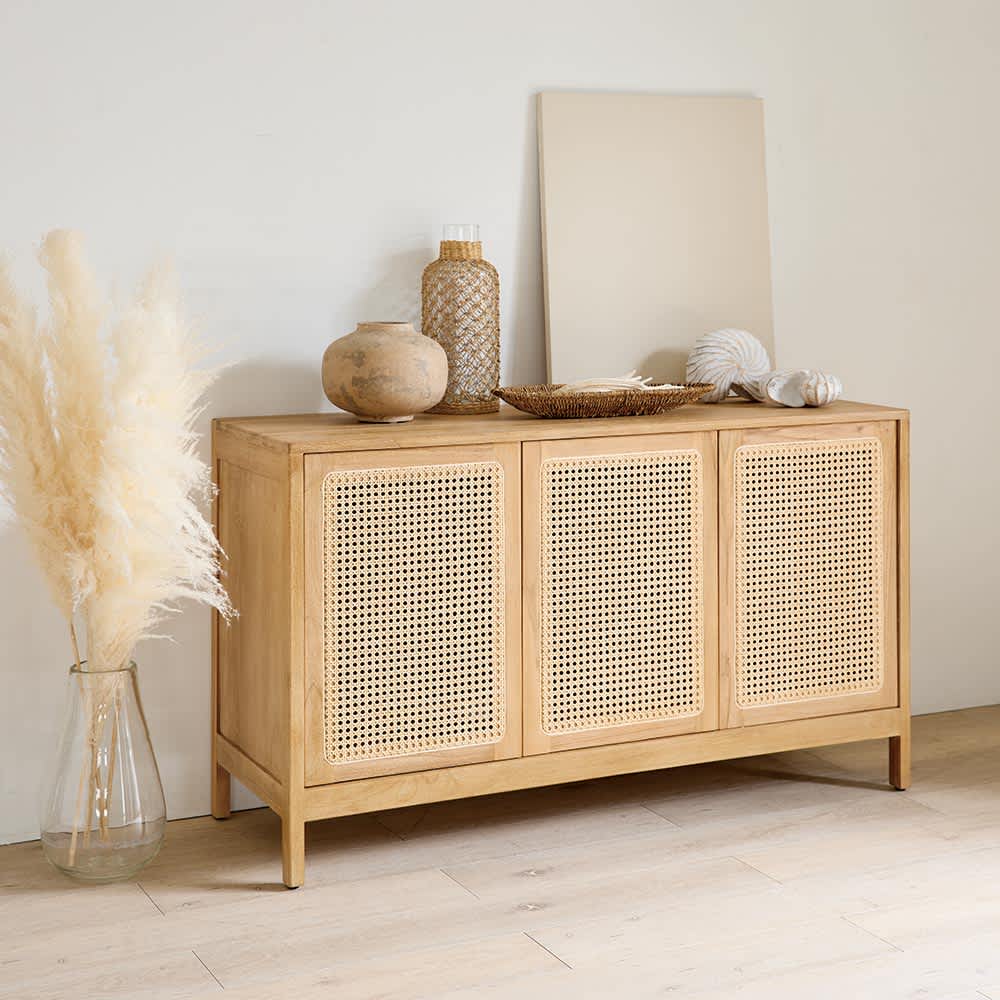 ラタンと天然木シリーズ キャビネット 通販 - ディノス