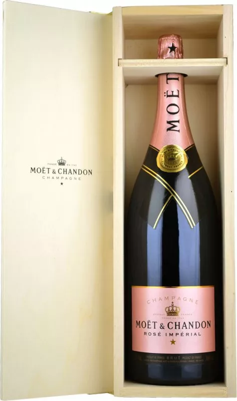 Moet & Chandon Rose NV Champagne Jeroboam 3L in Wood Box