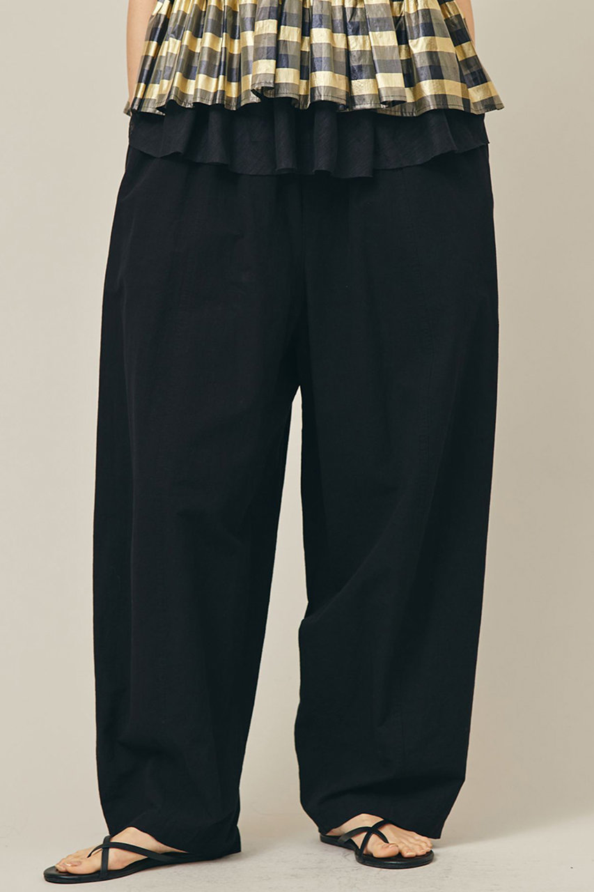 Curensology(カレンソロジー)｜コットンリネンドロストパンツ/ブラック