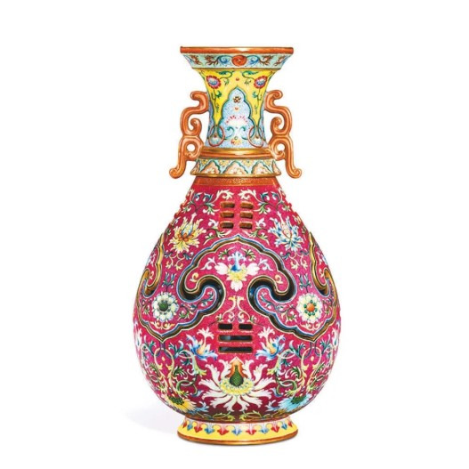 清乾隆粉彩竜紋天球瓶 景徳鎮 陶磁器 装飾品 現代工芸品 美術品 置物