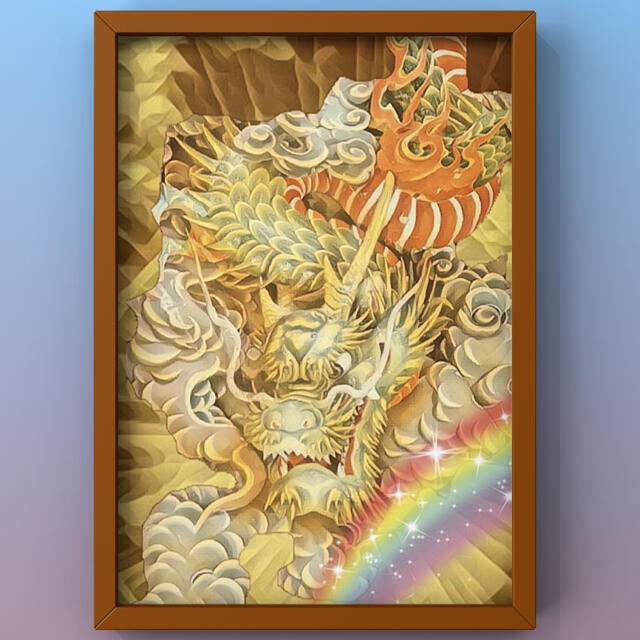 一点物手描き 金沢純金箔貼り 真作 額縁付 現代アート 抽象画 幸運