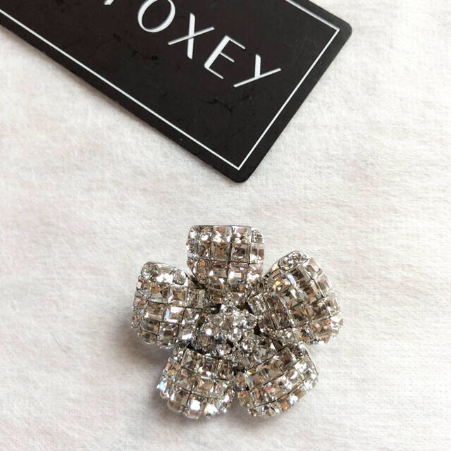 値下げ☆FOXEYフォクシー☆FlowerBroochお花のブローチ♪クリア新品