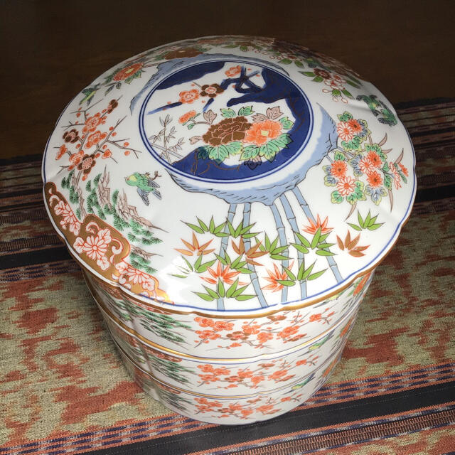 骨董品 有田焼 弥左衛門 『古伊万里飛鳥 コレクション 重ね鉢』 特大