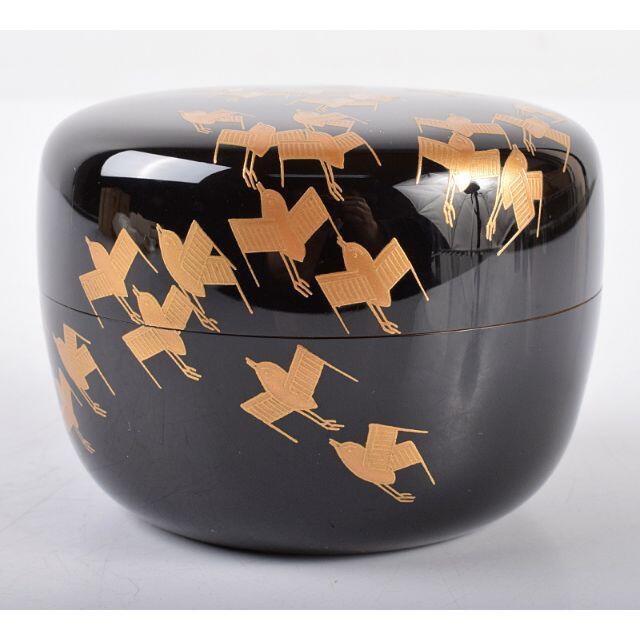 状態良好 田崎昭一郎作品 千鳥蒔絵平棗 天然木 漆器 状態良好 田崎