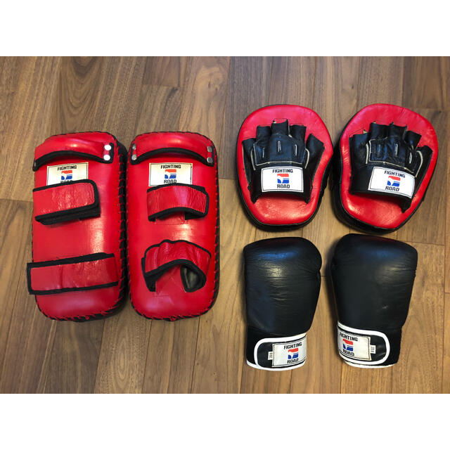 週末値下】【本革】キックミット・パンチミット・8オンスグローブ SET