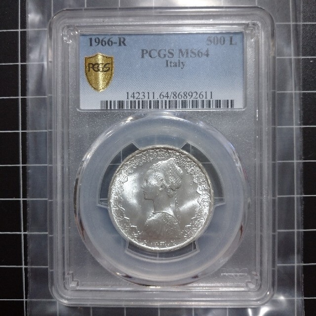 イタリア500リラ銀貨 1966年 MS64 イタリア 1966年 MS64 S・マリア号と