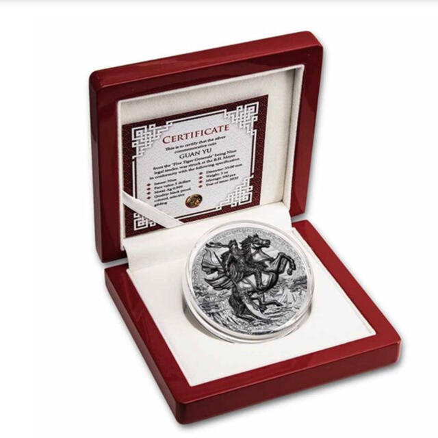 2020 ニウエ 関羽 五虎大将軍 3オンス ブラックプルーフ 大型銀貨 2020