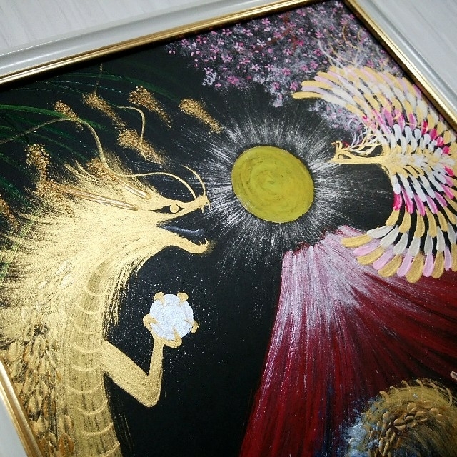 専用ページ開運絵画 龍神様 鳳凰 金のなる木(黄金花月) 金運 満月 大吉