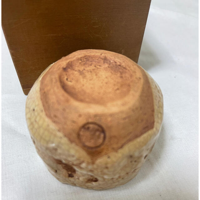 水月焼 二六焼 楽山焼 天神蟹細密彫り ぐい呑 共箱 未使用 美術品